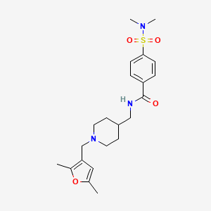 molecular formula C22H31N3O4S B2892092 N-((1-((2,5-dimethylfuran-3-yl)methyl)piperidin-4-yl)methyl)-4-(N,N-dimethylsulfamoyl)benzamide CAS No. 1235256-76-4