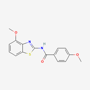 molecular formula C16H14N2O3S B2892104 4-methoxy-N-(4-methoxy-1,3-benzothiazol-2-yl)benzamide CAS No. 295361-98-7