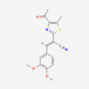 2-(4-Acetyl-5-methyl-1,3-thiazol-2-yl)-3-(3,4-dimethoxyphenyl)acrylonitrile