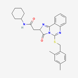 N-cyclohexyl-2-[5-[(2,4-dimethylphenyl)methylsulfanyl]-3-oxo-2H-imidazo[1,2-c]quinazolin-2-yl]acetamide