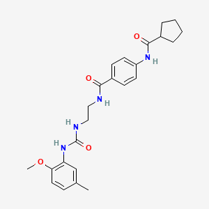 4-(cyclopentanecarboxamido)-N-(2-(3-(2-methoxy-5-methylphenyl)ureido)ethyl)benzamide