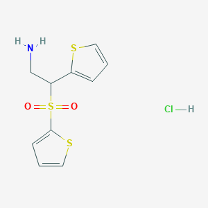 2-(Thiophen-2-yl)-2-(thiophene-2-sulfonyl)ethan-1-amine hydrochloride