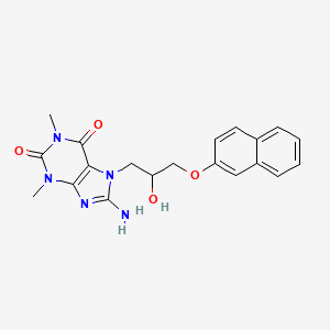 molecular formula C20H21N5O4 B2892141 8-amino-7-(2-hydroxy-3-(naphthalen-2-yloxy)propyl)-1,3-dimethyl-1H-purine-2,6(3H,7H)-dione CAS No. 1105197-20-3
