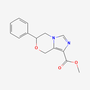 molecular formula C14H14N2O3 B2892142 methyl 6-phenyl-5,6-dihydro-8H-imidazo[5,1-c][1,4]oxazine-1-carboxylate CAS No. 1984183-67-6
