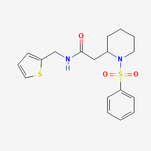 molecular formula C18H22N2O3S2 B2892143 2-(1-(phenylsulfonyl)piperidin-2-yl)-N-(thiophen-2-ylmethyl)acetamide CAS No. 1021118-10-4