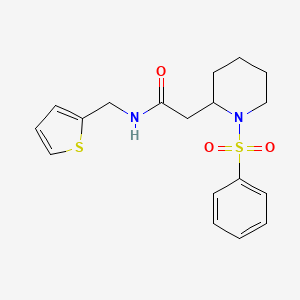 2-(1-(phenylsulfonyl)piperidin-2-yl)-N-(thiophen-2-ylmethyl)acetamide