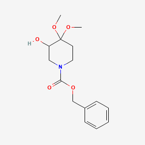 molecular formula C15H21NO5 B2892144 Benzyl 3-hydroxy-4,4-dimethoxypiperidine-1-carboxylate CAS No. 1186688-44-7
