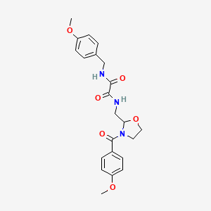 N1-((3-(4-methoxybenzoyl)oxazolidin-2-yl)methyl)-N2-(4-methoxybenzyl)oxalamide