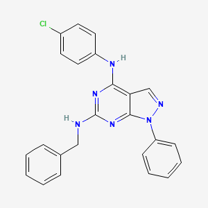 molecular formula C24H19ClN6 B2892156 N6-benzyl-N4-(4-chlorophenyl)-1-phenyl-1H-pyrazolo[3,4-d]pyrimidine-4,6-diamine CAS No. 946289-04-9
