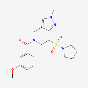 3-methoxy-N-[(1-methyl-1H-pyrazol-4-yl)methyl]-N-[2-(pyrrolidin-1-ylsulfonyl)ethyl]benzamide