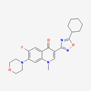 3-(5-Cyclohexyl-1,2,4-oxadiazol-3-yl)-6-fluoro-1-methyl-7-morpholin-4-ylquinolin-4-one