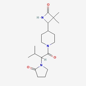 1-[1-[4-(3,3-Dimethyl-4-oxoazetidin-2-yl)piperidin-1-yl]-3-methyl-1-oxobutan-2-yl]pyrrolidin-2-one