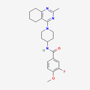 3-fluoro-4-methoxy-N-(1-(2-methyl-5,6,7,8-tetrahydroquinazolin-4-yl)piperidin-4-yl)benzamide