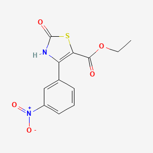 molecular formula C12H10N2O5S B2892166 Ethyl 4-(3-nitrophenyl)-2-oxo-2,3-dihydrothiazole-5-carboxylate CAS No. 247242-54-2