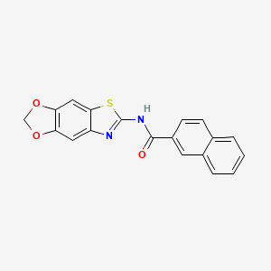 molecular formula C19H12N2O3S B2892191 N-{4,6-dioxa-10-thia-12-azatricyclo[7.3.0.0^{3,7}]dodeca-1(9),2,7,11-tetraen-11-yl}naphthalene-2-carboxamide CAS No. 892849-91-1