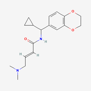 (E)-N-[Cyclopropyl(2,3-dihydro-1,4-benzodioxin-6-yl)methyl]-4-(dimethylamino)but-2-enamide