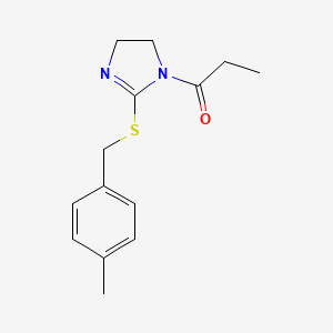 1-[2-[(4-Methylphenyl)methylsulfanyl]-4,5-dihydroimidazol-1-yl]propan-1-one