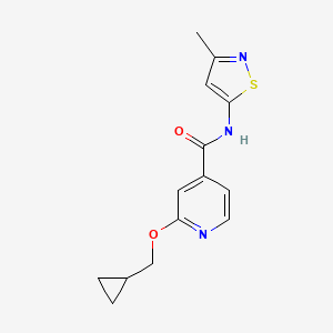 molecular formula C14H15N3O2S B2892203 2-(cyclopropylmethoxy)-N-(3-methylisothiazol-5-yl)isonicotinamide CAS No. 2034393-85-4
