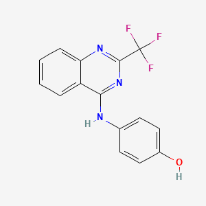 molecular formula C15H10F3N3O B2892208 4-[[2-(Trifluoromethyl)quinazolin-4-yl]amino]phenol CAS No. 900730-89-4