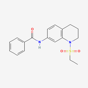 molecular formula C18H20N2O3S B2892215 N-[1-(ethanesulfonyl)-1,2,3,4-tetrahydroquinolin-7-yl]benzamide CAS No. 946226-07-9