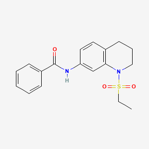 molecular formula C18H20N2O3S B2892215 N-(1-(ethylsulfonyl)-1,2,3,4-tetrahydroquinolin-7-yl)benzamide CAS No. 946226-07-9