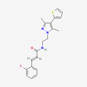 (E)-N-(2-(3,5-dimethyl-4-(thiophen-2-yl)-1H-pyrazol-1-yl)ethyl)-3-(2-fluorophenyl)acrylamide
