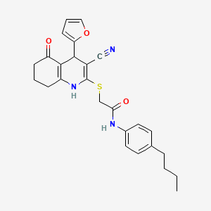 N-(4-butylphenyl)-2-{[3-cyano-4-(furan-2-yl)-5-hydroxy-4,6,7,8-tetrahydroquinolin-2-yl]sulfanyl}acetamide