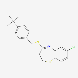 4-{[4-(Tert-butyl)benzyl]sulfanyl}-7-chloro-2,3-dihydro-1,5-benzothiazepine