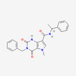 3-benzyl-5-methyl-2,4-dioxo-N-(1-phenylethyl)-2,3,4,5-tetrahydro-1H-pyrrolo[3,2-d]pyrimidine-7-carboxamide