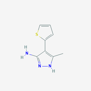 molecular formula C8H9N3S B2892233 3-methyl-4-(thiophen-2-yl)-1H-pyrazol-5-amine CAS No. 1024595-27-4
