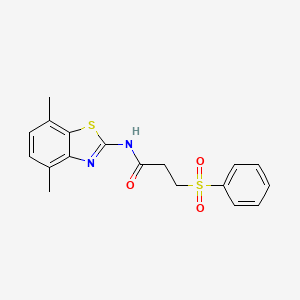 3-(benzenesulfonyl)-N-(4,7-dimethyl-1,3-benzothiazol-2-yl)propanamide