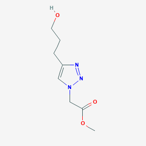molecular formula C8H13N3O3 B2892242 methyl 2-[4-(3-hydroxypropyl)-1H-1,2,3-triazol-1-yl]acetate CAS No. 1564569-53-4