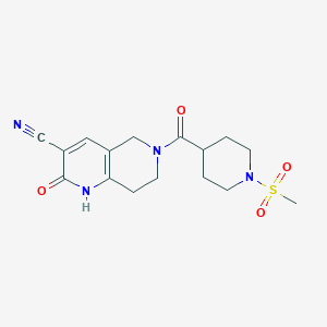 6-(1-(Methylsulfonyl)piperidine-4-carbonyl)-2-oxo-1,2,5,6,7,8-hexahydro-1,6-naphthyridine-3-carbonitrile