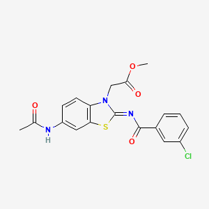 (Z)-methyl 2-(6-acetamido-2-((3-chlorobenzoyl)imino)benzo[d]thiazol-3(2H)-yl)acetate