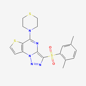 2,5-Dimethylphenyl [5-(1,4-thiazinan-4-yl)thieno[2,3-e][1,2,3]triazolo[1,5-a]pyrimidin-3-yl] sulfone