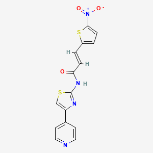 molecular formula C15H10N4O3S2 B2892284 (E)-3-(5-nitrothiophen-2-yl)-N-(4-(pyridin-4-yl)thiazol-2-yl)acrylamide CAS No. 476641-95-9