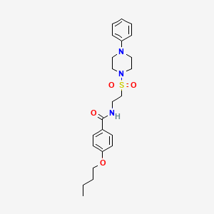 molecular formula C23H31N3O4S B2892293 4-butoxy-N-(2-((4-phenylpiperazin-1-yl)sulfonyl)ethyl)benzamide CAS No. 897612-04-3