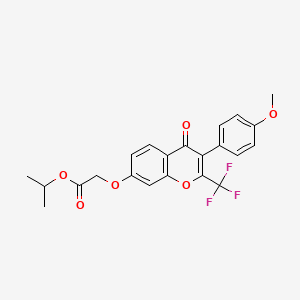 molecular formula C22H19F3O6 B2892295 Propan-2-yl 2-[3-(4-methoxyphenyl)-4-oxo-2-(trifluoromethyl)chromen-7-yl]oxyacetate CAS No. 842976-79-8