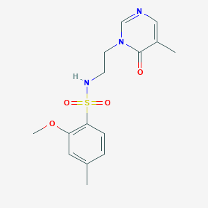 molecular formula C15H19N3O4S B2892309 2-methoxy-4-methyl-N-(2-(5-methyl-6-oxopyrimidin-1(6H)-yl)ethyl)benzenesulfonamide CAS No. 1797587-02-0