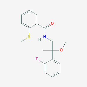molecular formula C18H20FNO2S B2892316 N-(2-(2-fluorophenyl)-2-methoxypropyl)-2-(methylthio)benzamide CAS No. 1797025-15-0
