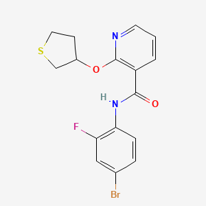 molecular formula C16H14BrFN2O2S B2892341 N-(4-bromo-2-fluorophenyl)-2-((tetrahydrothiophen-3-yl)oxy)nicotinamide CAS No. 2034621-63-9