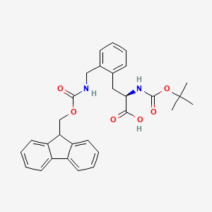 molecular formula C30H32N2O6 B2892348 Boc-D-2-Aminomethylphe(Fmoc) CAS No. 1212895-19-6