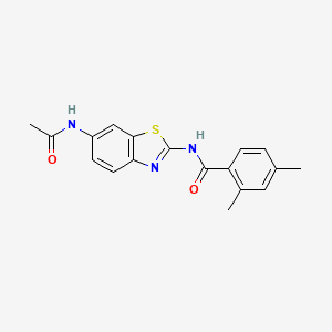 molecular formula C18H17N3O2S B2892389 N-(6-acetamido-1,3-benzothiazol-2-yl)-2,4-dimethylbenzamide CAS No. 888412-04-2