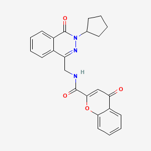 molecular formula C24H21N3O4 B2892434 N-((3-cyclopentyl-4-oxo-3,4-dihydrophthalazin-1-yl)methyl)-4-oxo-4H-chromene-2-carboxamide CAS No. 1396868-00-0
