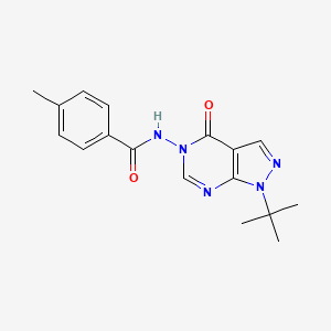 molecular formula C17H19N5O2 B2892449 N-(1-(tert-butyl)-4-oxo-1H-pyrazolo[3,4-d]pyrimidin-5(4H)-yl)-4-methylbenzamide CAS No. 899751-45-2