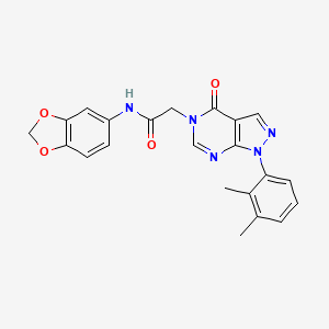 molecular formula C22H19N5O4 B2892476 N-(2H-1,3-benzodioxol-5-yl)-2-[1-(2,3-dimethylphenyl)-4-oxo-1H,4H,5H-pyrazolo[3,4-d]pyrimidin-5-yl]acetamide CAS No. 895023-28-6