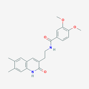 molecular formula C22H24N2O4 B2892487 N-(2-(6,7-dimethyl-2-oxo-1,2-dihydroquinolin-3-yl)ethyl)-3,4-dimethoxybenzamide CAS No. 851403-01-5