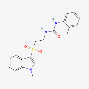 molecular formula C20H23N3O3S B2892488 1-(2-((1,2-dimethyl-1H-indol-3-yl)sulfonyl)ethyl)-3-(o-tolyl)urea CAS No. 954626-21-2