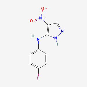 molecular formula C9H7FN4O2 B2892495 N-(4-fluorophenyl)-4-nitro-1H-pyrazol-5-amine CAS No. 400079-94-9