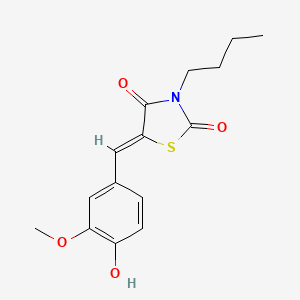 molecular formula C15H17NO4S B2892508 (5Z)-3-butyl-5-[(4-hydroxy-3-methoxyphenyl)methylidene]-1,3-thiazolidine-2,4-dione CAS No. 881816-34-8